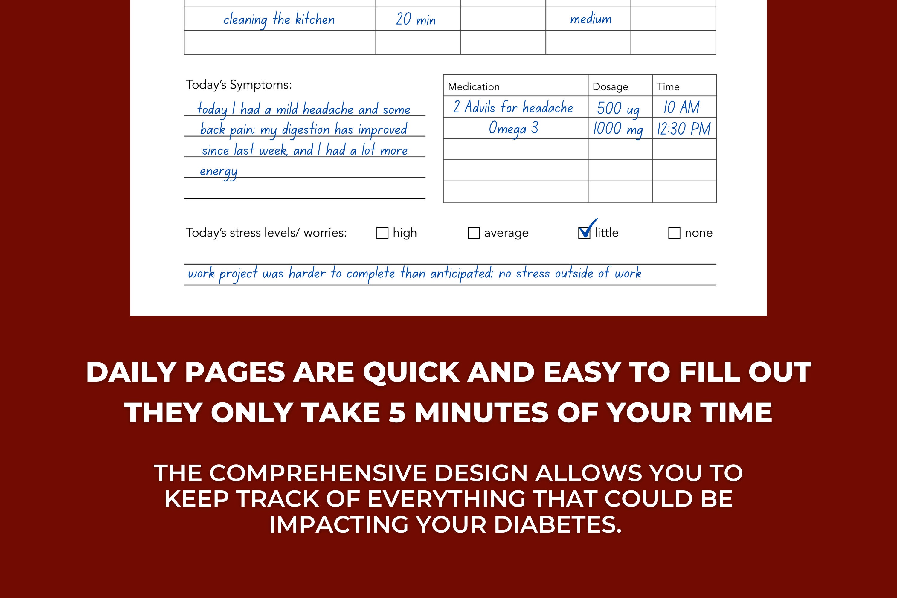 Printable Diabetes Journal for Type I and Type II With Chart Etsy UK