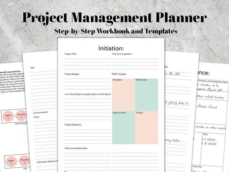 Printable project management planner a step by step workbook etsy