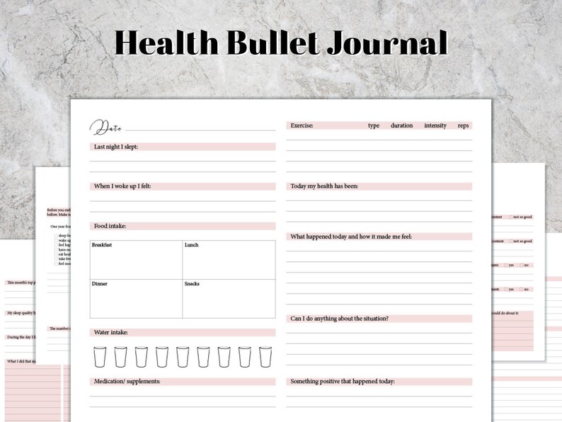 Printable Health Bullet Journal | Etsy