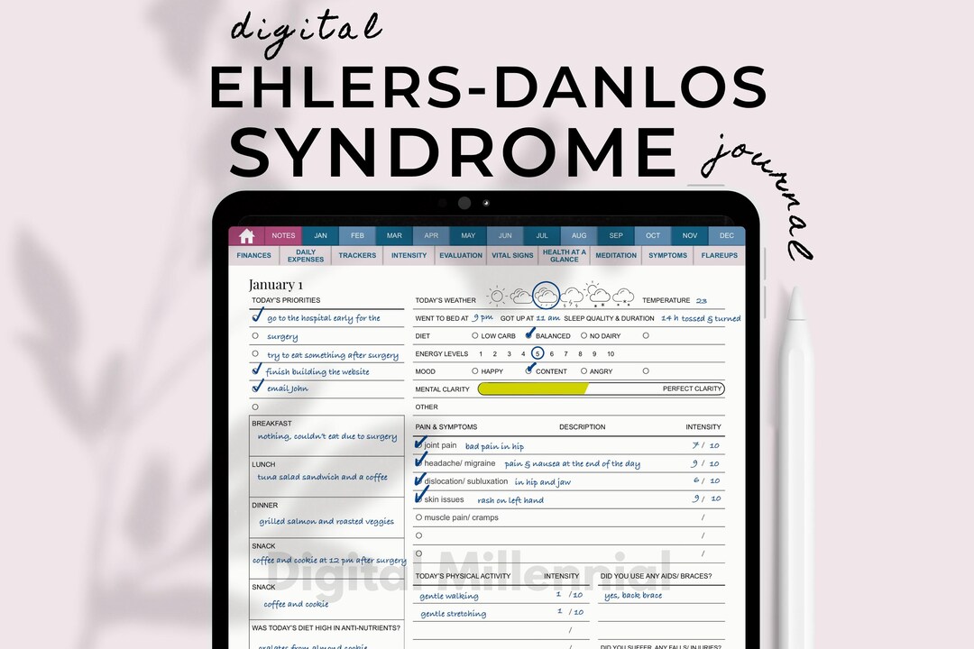 Digital Ehlers-danlos Syndrome Health Diary for Tracking Symptoms ...