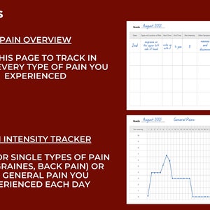 Printable Bundle for Daily Chronic Pain, Including Pain Frequency and ...