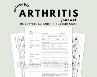 Printable Arthritis Health Journal: Pain & Symptom Tracker (Digital Download)