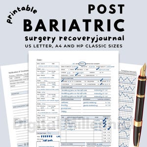 Printable Bariatric Surgery Recovery Journal; Tracker for Symptoms, Eating Habits, Weight Loss, Dietary and Lifestyle Factors & More