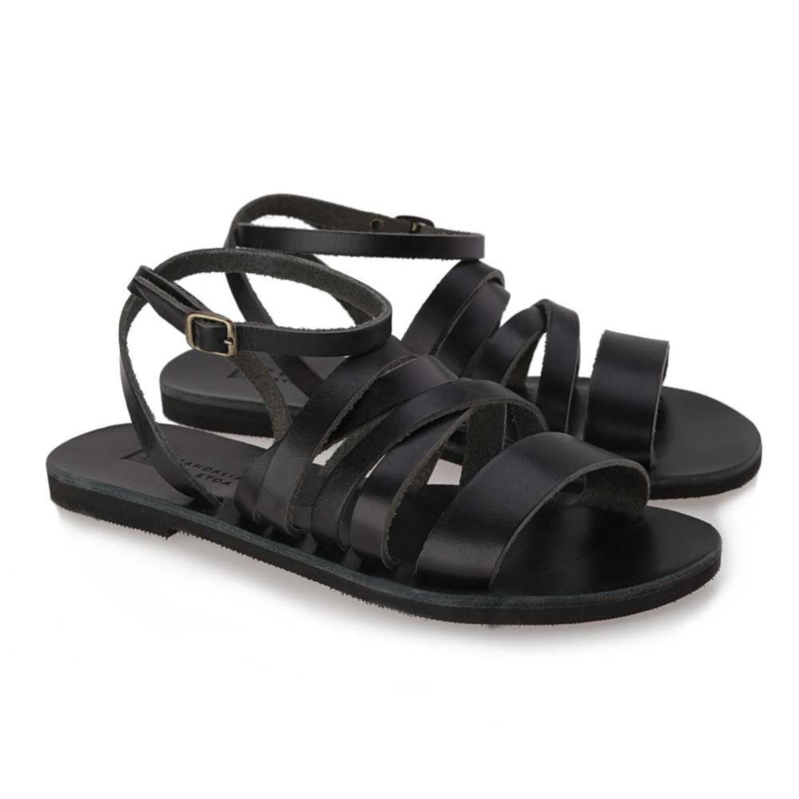 black grecian sandals