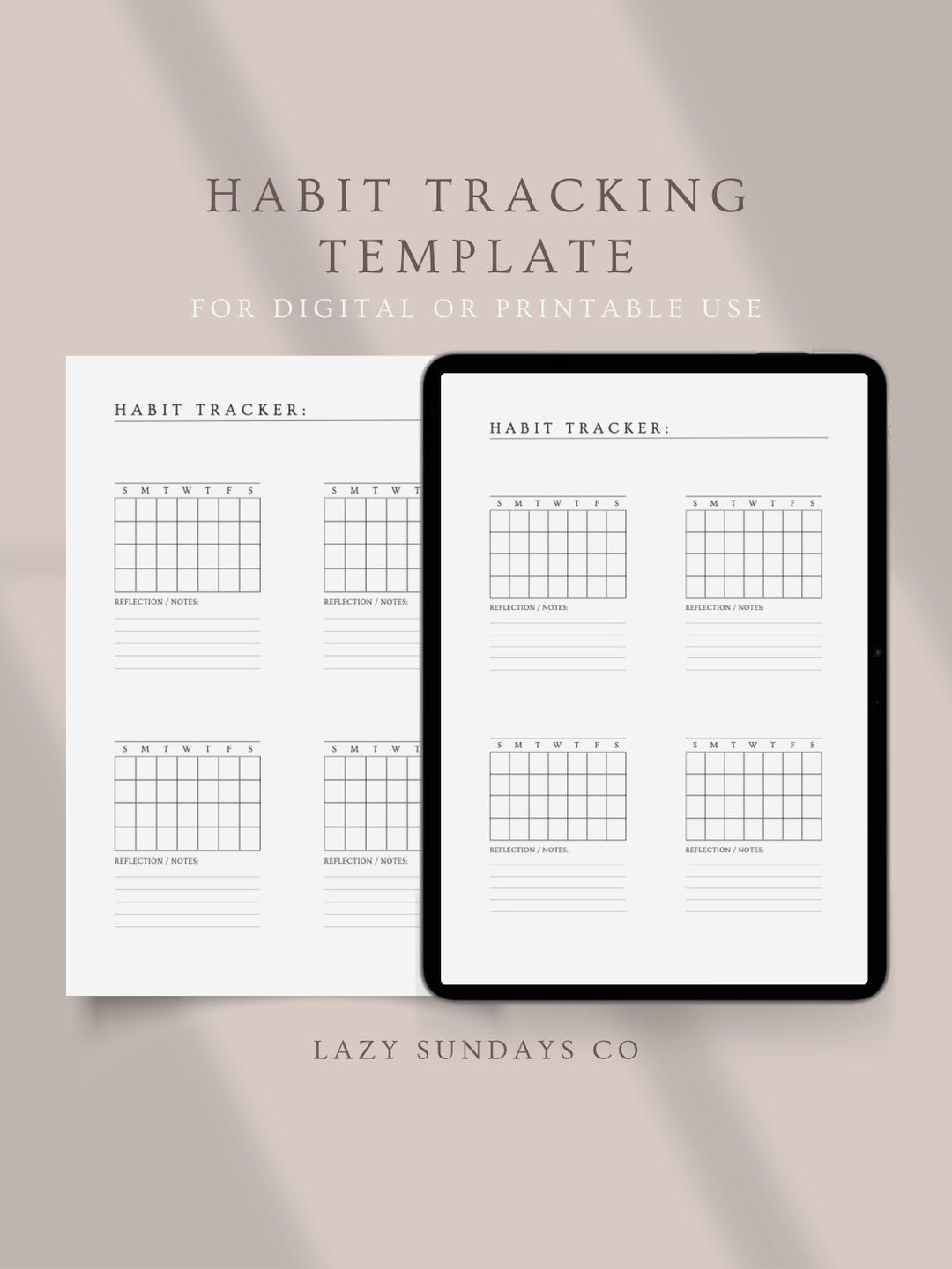 Habit Tracker Template: Minimalist Productivity PDF (digital Download ...