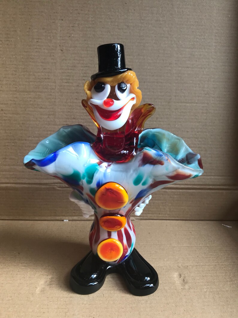 RARE VINTAGE 1970's murano glass clown vase Etsy