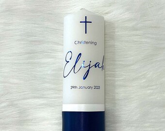 Large Personalised Baptism Candle, Foil Baptism Candle, Personalised Christening Candle, Catholic Baptism Candle, Decorated Baptism Candle