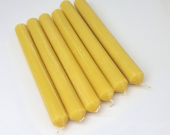 6 x AUSTRALIAN MADE 100% Pure Organic Beeswax Tapered Candles Meditation / Prayer Taper Candles