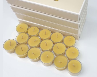 100 x Australian Made Pure Beeswax Tea lights 100% Pure Beeswax Tea-light Candles