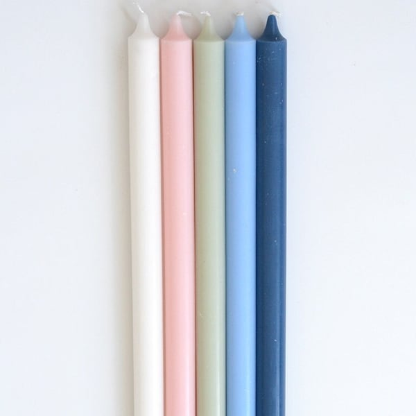 6 x EASTER CANDLES Australian Made Round Dinner Candles 22mm x 400mm Candles, Lambatha Easter Candles