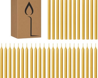 60pc Australian Made 50 Minute Pure Beeswax Mini Meditation Candles, Non Toxic Beeswax Meditation Candle for Intention Setting,Stress Relief