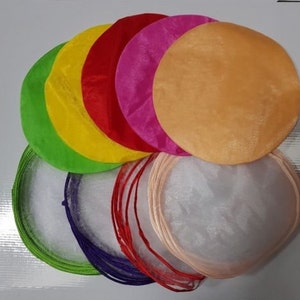 100 x Tulle Circles 9 colours 24cm Bomboniere Wedding Favour Favors