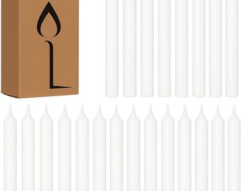 22pc Spell Chime Candles White, 4" Tall Unscented Mini Taper Candle for Witchcraft, Wiccan Altar, Magic Tools, Rituals, Prayer, Shabbat