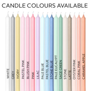6 x AUSTRALIAN MADE Dinner Tapered Candles | 2cm x 40cm Dinner Taper Candles | Home Decor Candles - Variety Of Colours Available