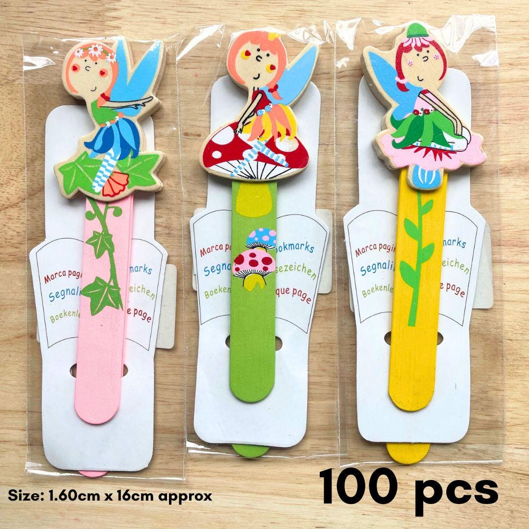 100 X Kids Wooden Assorted Bookmarks, Assorted Reading Bookmark - Etsy