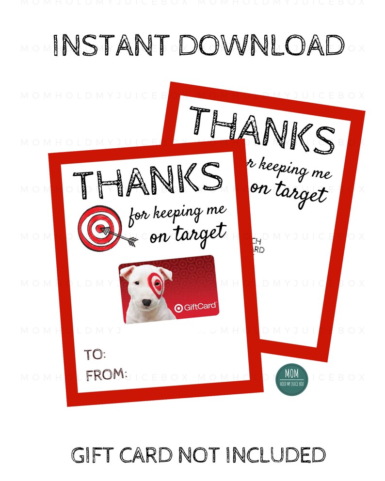 Concentrate, Reward Card Holder, PRINTABLE, Trainer Appreciation 7 days, Instructor Retirement Present, Thank your self playing cards photo relating to Gift Not Included Printable called Aim, Present Card Holder, PRINTABLE, Trainer Appreciation 7 days, Trainer Retirement Reward, Thank yourself playing cards