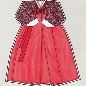 Mujeres Tradicionales Coreanas HANBOK - Hoja de Patrones