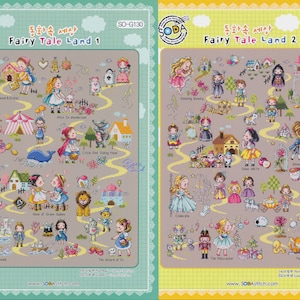 Fairy Tale Land no.1-G130 and no.2-G131 - Counted Cross Stitch Original Design SODA Pattern Chart