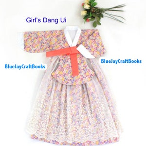 Korean Traditional Girl&#39;s HANBOK or Girl&#39;s DANG UI - Pattern Sheet