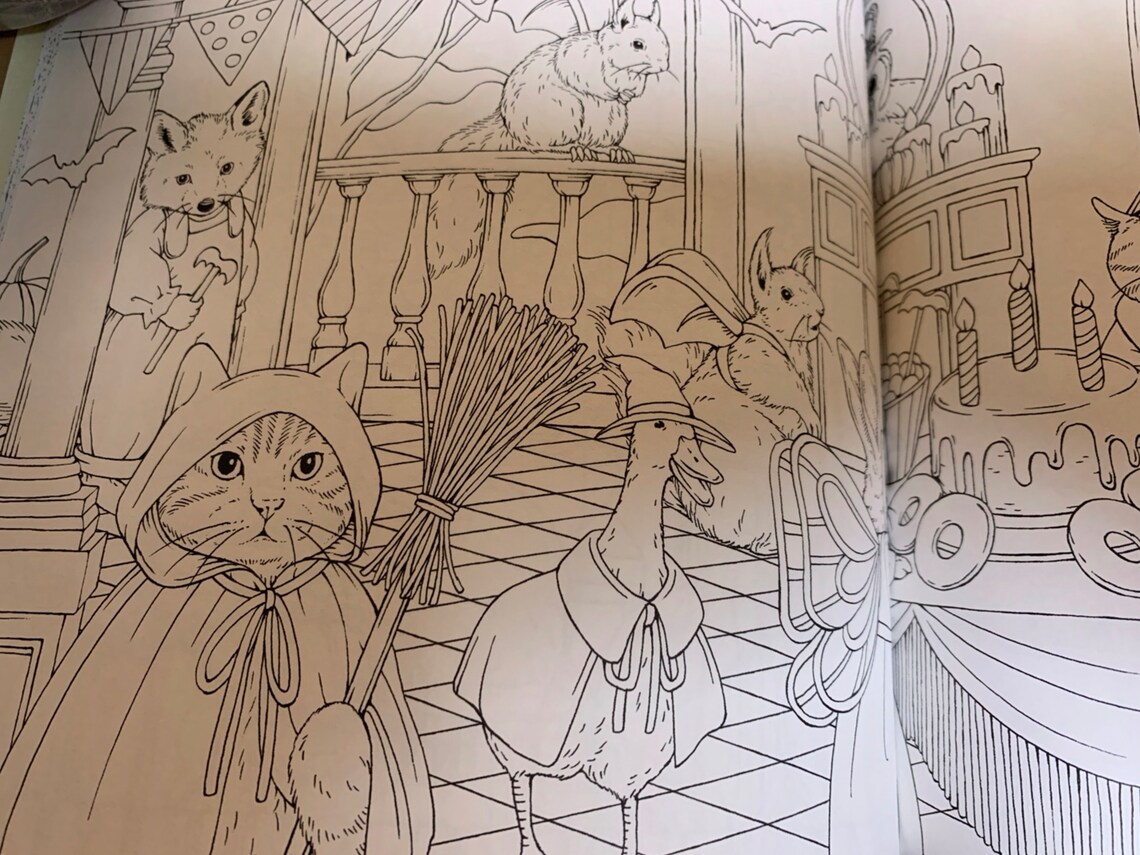 Symphony of Cute Animals Japanese Coloring Book | Etsy