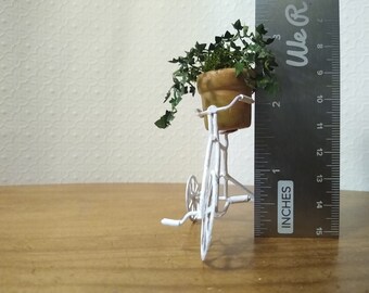 Miniature dollhouse tricycle planter with hand made ivy plant