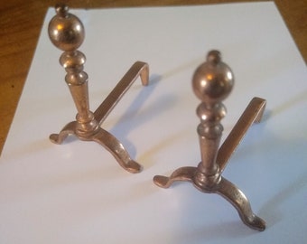 Tynietoy miniature dollhouse copper andirons = RARE