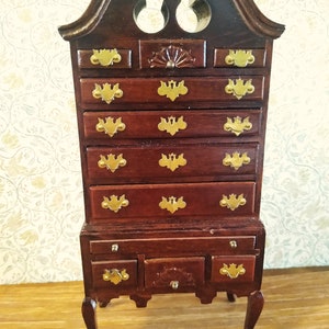 Cherry finish miniature highboy chest *RARE vintage piece*