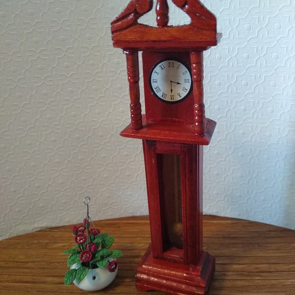 Wooden miniature grandfather clock - cherry finish