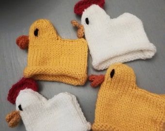 Hand Knitted Chicken Egg Cosy, Novelty Kitchen Decor