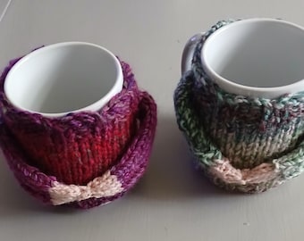 Funda para taza tejida a mano - Envuelta para regalo novedoso