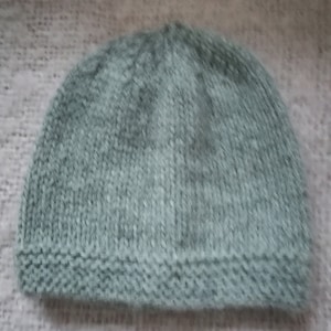 Hand Knitted Baby Alpaca Hat: Plain or Basket Weave, 0-3 Months