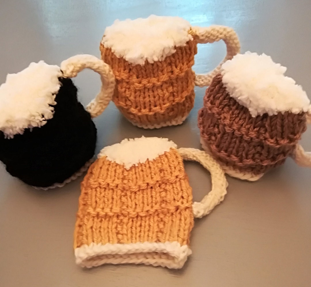 Beer Mug Chocolate Orange Cover Hand Knitted Gift , Valentines Day