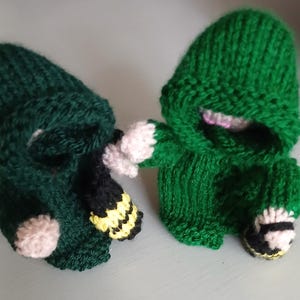 Hand Knitted Traitor Creme Egg Cosy, Embroidered Face, Choice of Greens