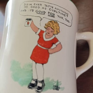 Advertising Mug For Ovaltine Includes Little Orphan Annie & Sandy