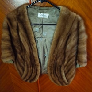 Mink Cape or  Shoulder Wrap - Vintage SZ M