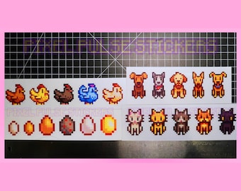 Stardew Valley Pixel Stickers Waterproof Vinyl Glossy Decals | For Car, Desk, Journal, Laptop, Waterbottle Cute Anime Gamer Vibes