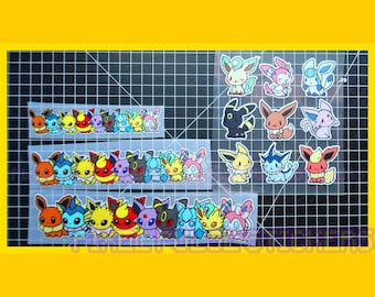 Pokémon Eevee Evolution Klistermärken Vattentäta Vinyl Glansiga Dekaler | Vaporeon Jolteon Flareon Espeon Umbreon Leafeon Glaceon Sylveon Anime Vibe