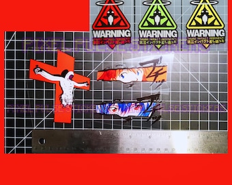 EVA Evangelion-klistermärken Vattentäta vinylblanka dekaler | För bil, skrivbord, dagbok, bärbar dator, vattenflaska Söt gamer anime 80-talsvibbar