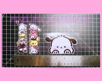 Sanrio Pochacco-klistermärken Vattentäta vinylblanka dekaler | För bil, skrivbord, dagbok, laptop, vattenflaska Söta anime-spelarvibbar