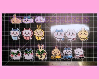 Chiikawa Stickers Waterproof Vinyl Glossy Decals | For Car, Desk, Journal, Laptop, Waterbottle Cute Gamer Anime Vibes