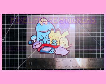 Pokemon Chibi Nintendo-klistermärken Vattentäta vinylblanka dekaler | För bil, skrivbord, dagbok, laptop, vattenflaska Söta anime-spelarvibbar