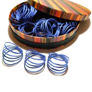 Caja y juegos de almacenamiento para anillos de servilleta, porta servilletas sencillos de color azul, plateado y dorado para bodas, decoración rústica para baby shower, recuerdo de mesa para cenas navideñas.