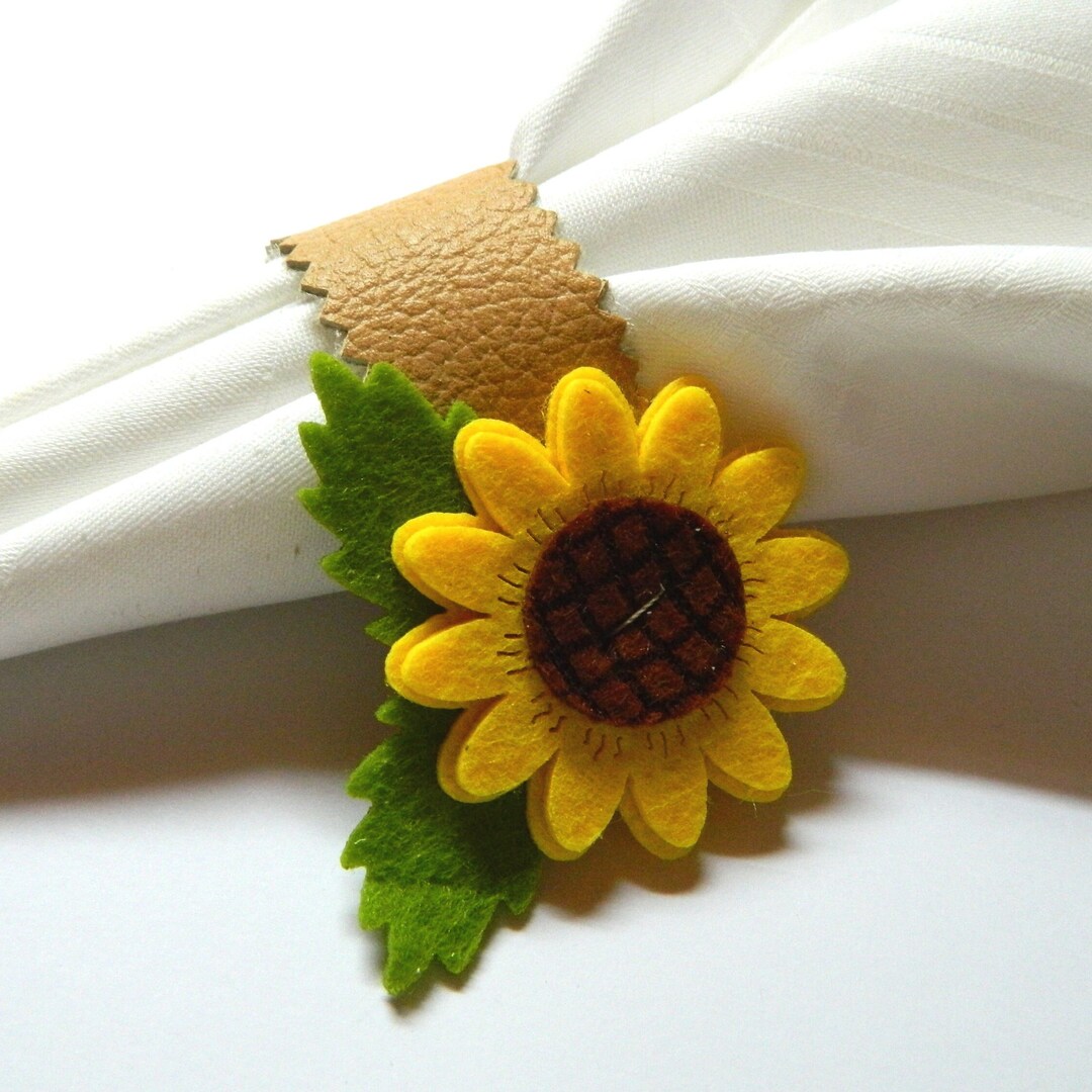 Sunny Sunflower Napkin Ring Holder Wedding Favor Serving - Etsy