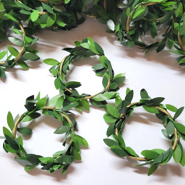 Boxwood leaves Rustic Wedding napkin rings engagement greenery ornament green friendly lunch gift shower woodland holiday dinner, bridal