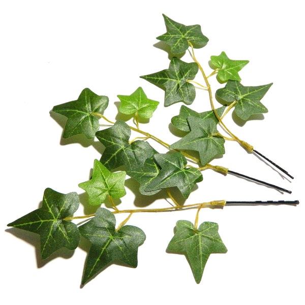 English ivy twig bobby pins sets green Wedding hair fascinator Eucalyptus Vine leaves Gothic Hedera helix Woodland Cosplay fairy floral