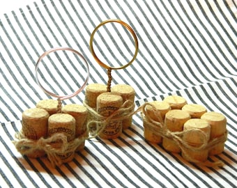 Cork Wedding Table Number Holder: Twisted Wire Centerpiece