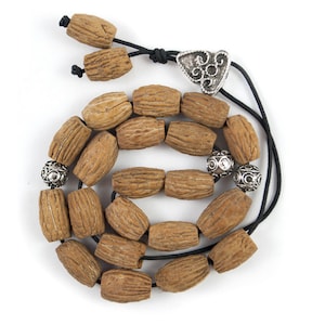 Wooden Komboloi, Hand-Crafted Olive Kernel Greek Worry Beads