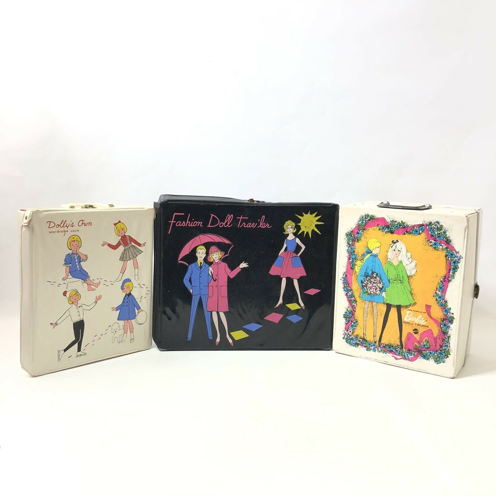 Set of 3 Vintage Barbie Doll Carrier Cases Mattel Fashion Doll Etsy