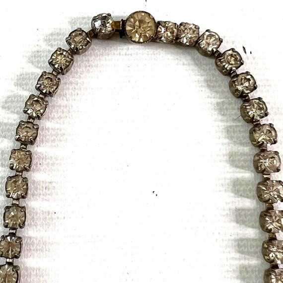 Vintage 30s 40s Faceted Crystal Tennis Necklace B… - image 8