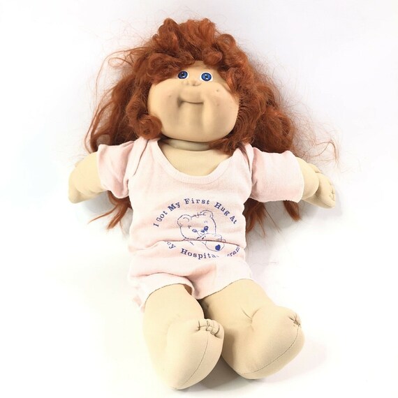 Vintage Cornsilk Cabbage Patch Kids Doll Long Red Hair Blue Etsy